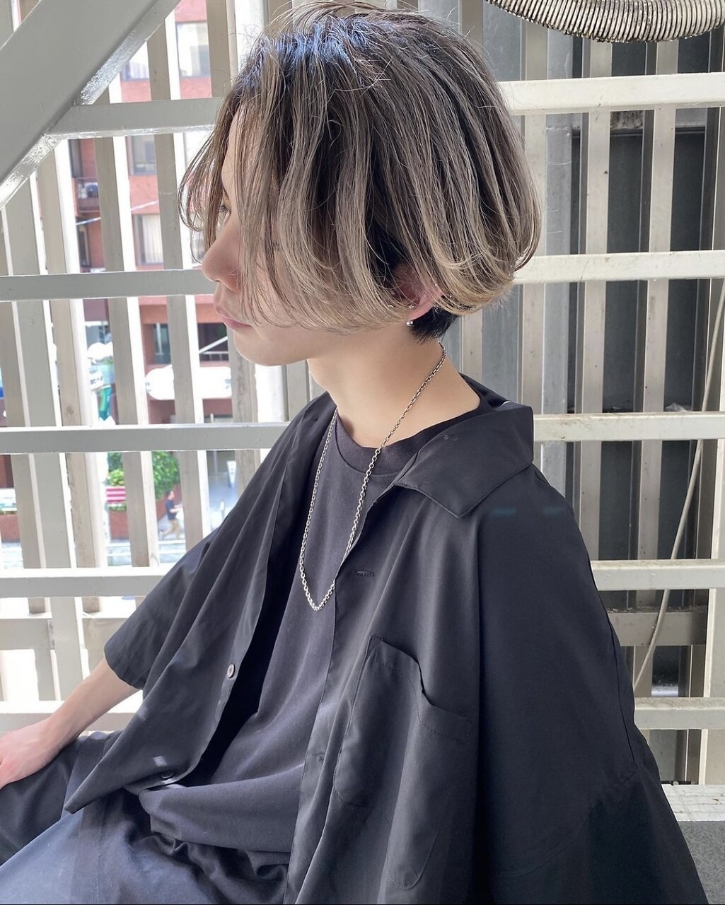 【大幅値下げ】GinkaWinka×Sankak ドレスドヘア バレイヤージュ バレイヤージュ センターパート ホワイトベージュ：L142523464