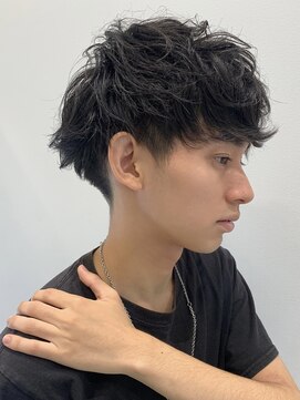 トルネード(TORNADO) メンズカット パーマ 束間×マッシュパーマ 黒髪パーマ S1019