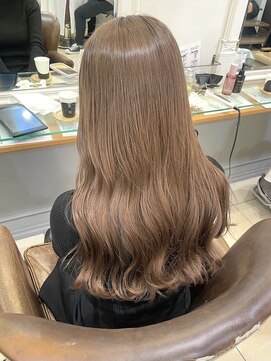 ネオリーブアイム 横浜西口店(Neolive aim) ブリーチなし　ダブルカラー　ミルクティーベージュ