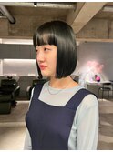 rireイメチェン前髪アンブレラカラーこなれミディウェーブパーマ