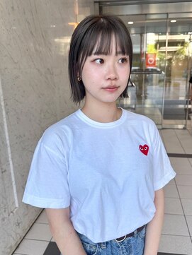 エマエコル(Emma ecole) Emma ecole 切りっぱなしボブ/ワイドバング/グレージュカラー