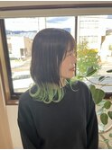 毛先カラー×グリーン