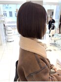 タッセルボブ　内巻き　縮毛矯正