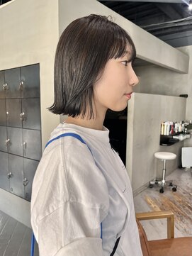 ヘアー アイス ルーチェ(HAIR ICI LUCE) ボブブリーチなしグレージュミニボブ/中西