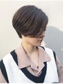 大人ショートボブ/ハンサムショート/前髪なし/30代40代50代