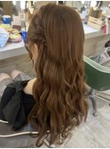 捻りのハーフツイン/ウェーブミックス巻き