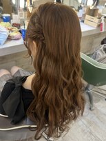 ヘアメイク エンカレッジ(HAIR MAKE encourage) 捻りのハーフツイン/ウェーブミックス巻き