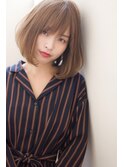 【添田】斜めバングで大人可愛いひし形シルエットボブ