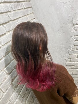 アジールヘア 池袋東口店(agir hair) グラデーションカラーチェリーピンクビタミンカラー