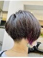 エストヘアー 川口店(est hair) 大人カッコイイやんショートボブイヤリングカラーブリーチ紫