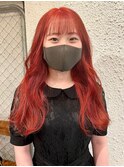 ダブルカラーレッドベージュカラーケアブリーチ韓国ハイトーン