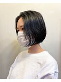 クセを活かしたウェーブボブ