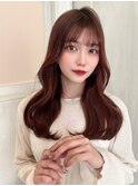 韓国前髪/ミルクティーピンク/ベージュピンク/髪質改善