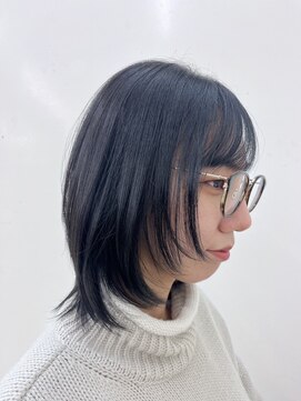 レオ 幸手(Leo) 20代30代40代ブルーブラックエギョモリひし形韓流ロング