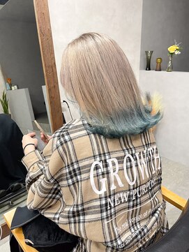 リアン(lien) ＊ミルクティーベージュ×ターコイズブルー