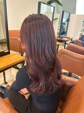 ルーツ(ROOTS) ハイライト×ピンクレッドカラー