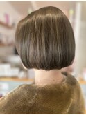 オリーブブラウンベージュカラーショートボブ髪質改善北浦和