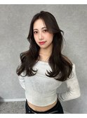 【福岡美容室/小山田】韓国ヘア×センター分け×グレージュ