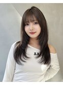 □ 韓国大宮顔周りレイヤーカットハッシュカットワンホンヘア