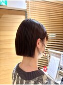 20代30代40代チョコレートブラウンミニボブ