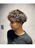 ツーブロックスペインカール韓国マッシュツイストパーママンバン