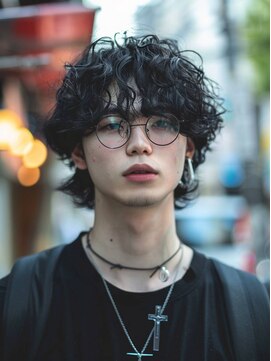 エヌプラスリタ 近鉄八尾(N+lita) 韓国マッシュ スペインカール スパイキーショートブルーブラック