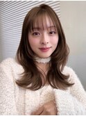 美髪レイヤーカット/顔まわりレイヤー/くびれミディアムレイヤー
