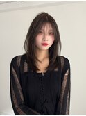 ミディアムレイヤー姫カットレイヤーマロンベージュ