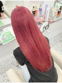 ストロベリーピンク×ストレートロング