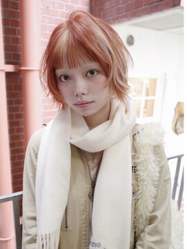 原宿/ウルフカット レイヤー デザインカラー ルーツカラー 