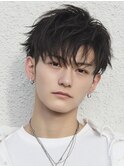 韓国風長め前髪前髪で柔らか雰囲気ヘア
