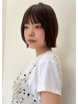 ソレイユトウキョウシブヤ(SOLEIL TOKYO shibuya) 切りっぱなしボブ外ハネボブ地毛風カラー暗髪グレージュ小顔ボブ