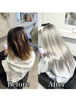 エクステ&カラーサロン Fav 栄・矢場町店【ファボ】【12月上旬 OPEN(予定)】 《カラー+シールエクステ》pale silver