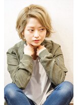 外国人風ハイライトで立体感を　【日暮里駅motena美容室】