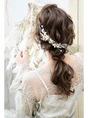 結婚式・二次会に♪ゆるふわローポニーテールスタイル
