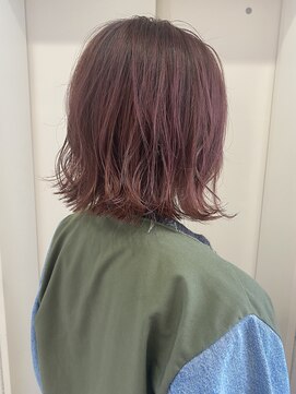 ヘアーデザイン シュシュ(hair design Chou Chou by Yone) ラベンダーピンク×切りっぱなしボブ♪