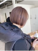 ピンクブラウン切りっぱなしボブ美髪くびれレイヤー小顔[西船橋]