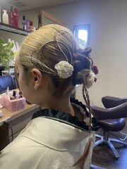 袴、髪型