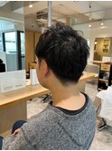 MEN'SHAIRアッシュブラックベリーショート刈り上げ