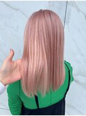 ケアブリーチ/ピンクカラー/セミロング【ALEAP parrot/大西】