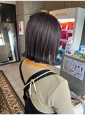 【札幌白石】ラベンダーグレージュ/切りっぱなしボブ/ブリーチ