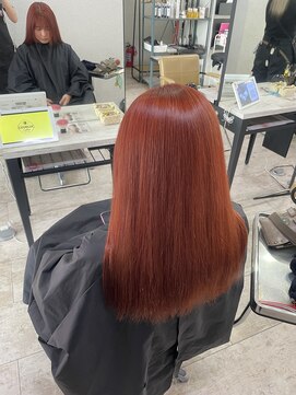 アジールヘア 所沢プロペ通り店(agir hair) オレンジベージュ小顔レイヤーワンレンケアブリーチ所沢韓国
