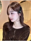 韓国レイヤーカット顔周り　くびれ　おくれ毛　前髪　haruhi