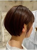 ダブルカラーミルクティーベージュカラーケアブリーチ韓国ボブ