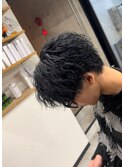 メンズパーマ黒髪マッシュウルフツイスパ