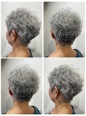 ☆グレイヘアのボリュームアップパーマスタイル