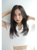 暗髪/レイヤーカット/長めバング