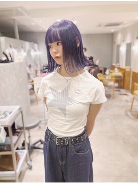 チェレ オレ 新金岡店(Chere ore) ダブルカラー・パープルバイオレット・外はねレイヤーボブ