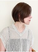 ハイライト白髪ぼかしダブルカラーインナーカラーショートボブ