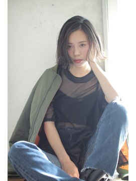 ミンクス 青山店(MINX) ハイトーングレージュ×ワンレン切りっぱなしボブ